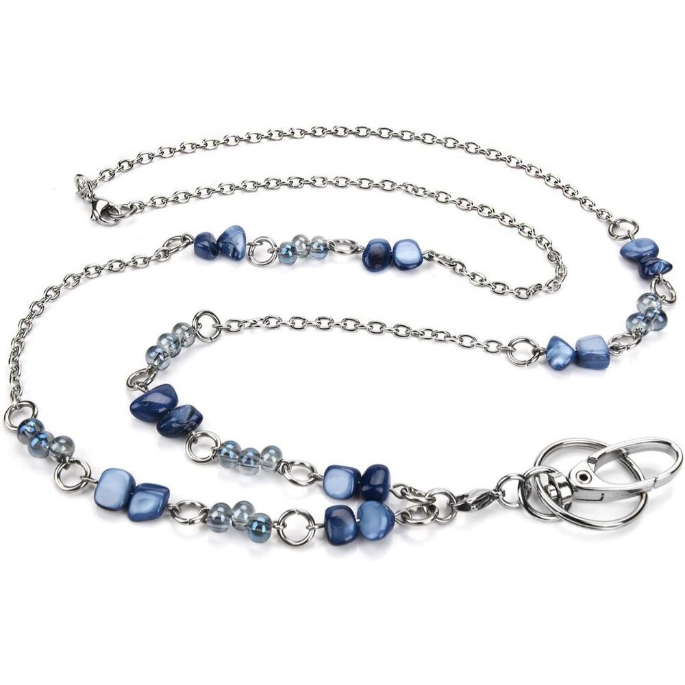 Chic Women's Fashion Beads Lanyard - Durable Stainless Steel Chain Key Holder